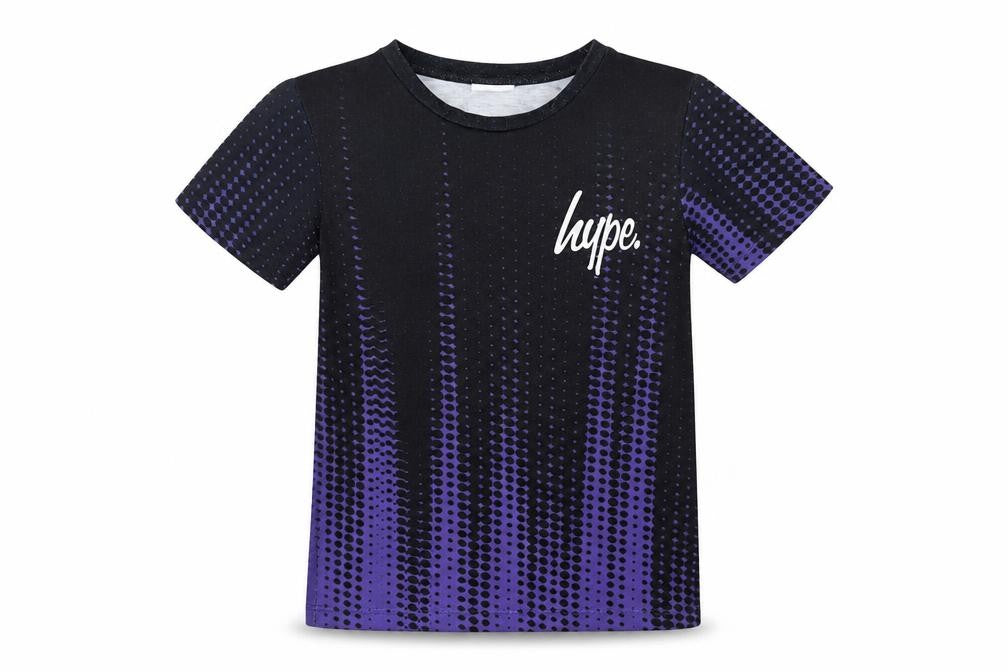 Hype Boys Black Purple Graphic T-Shirt 3-4 Years