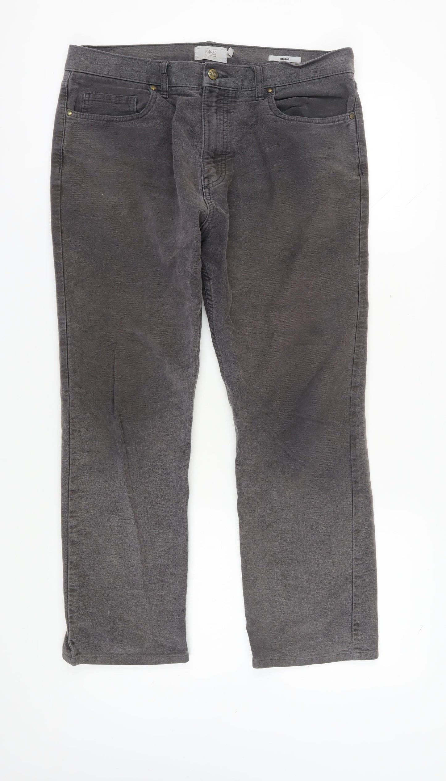 Marks and Spencer Men's Grey Chino Trousers Size 36