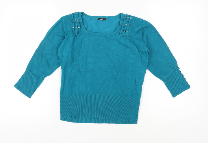 Roman Women Blue Pullover Jumper, Size 10