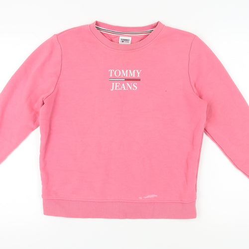 Tommy Jeans Women's Pink Pullover Sweatshirt M