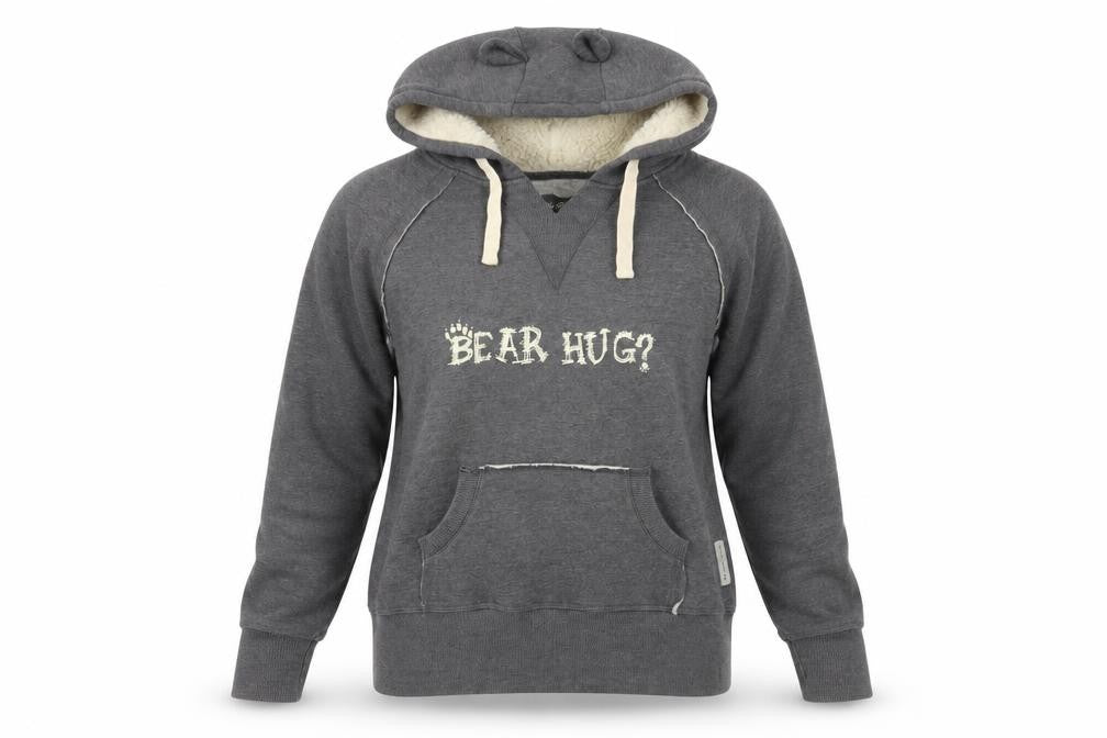 Front view of Bunty & Co. Women's Grey Pullover Hoodie, size L