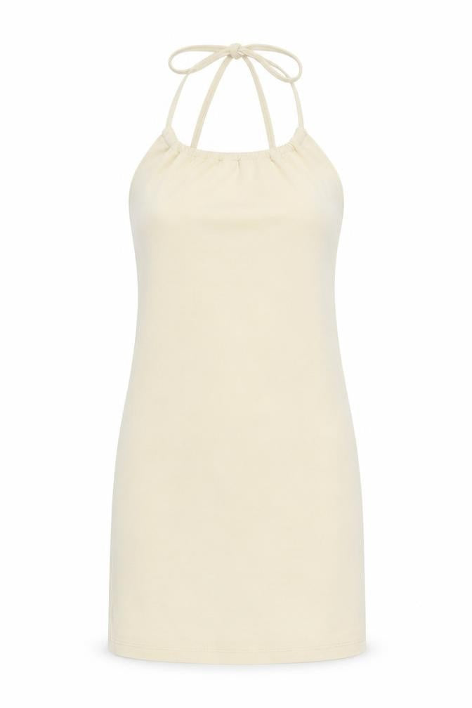 NA-KD Women's Beige XS Halter Slip Dress
