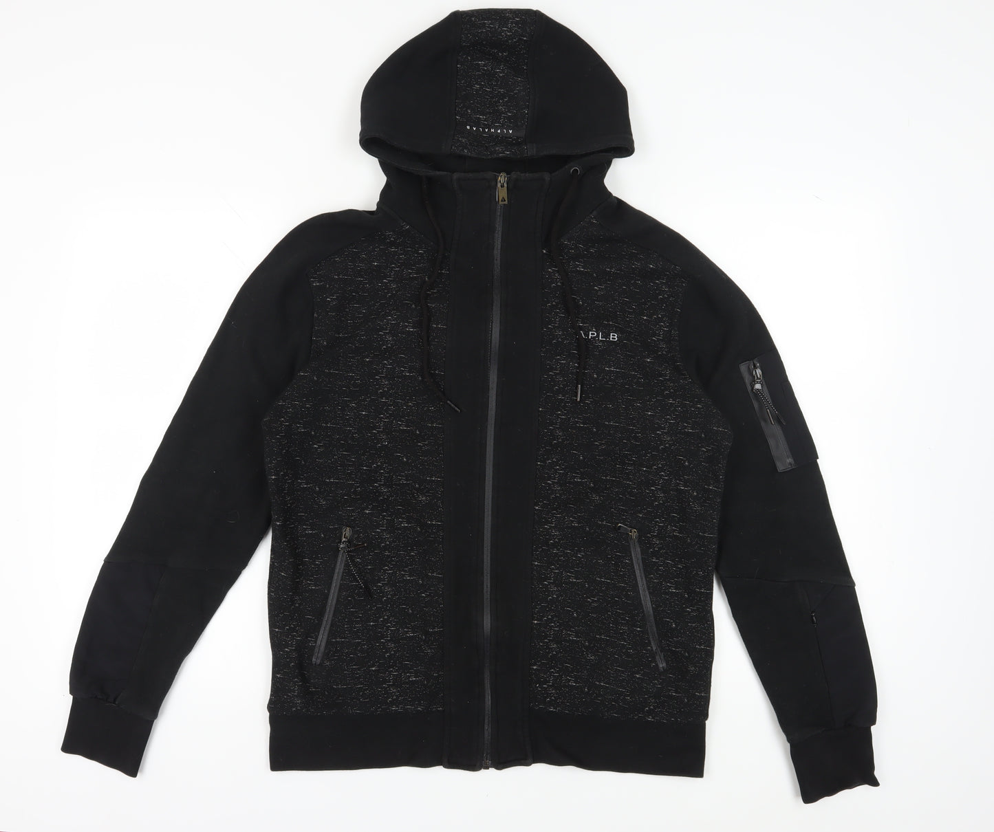 Alphalab Men's Black Full Zip Hoodie M