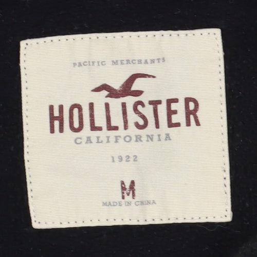 Hollister Men's Black Full Zip Hoodie Medium
