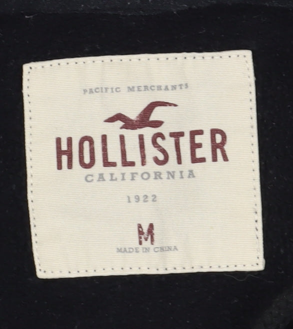 Hollister Men's Black Full Zip Hoodie Medium