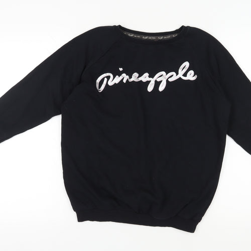 Pineapple Girls Black Sweatshirt 9-10 Years Crew Neck Dance