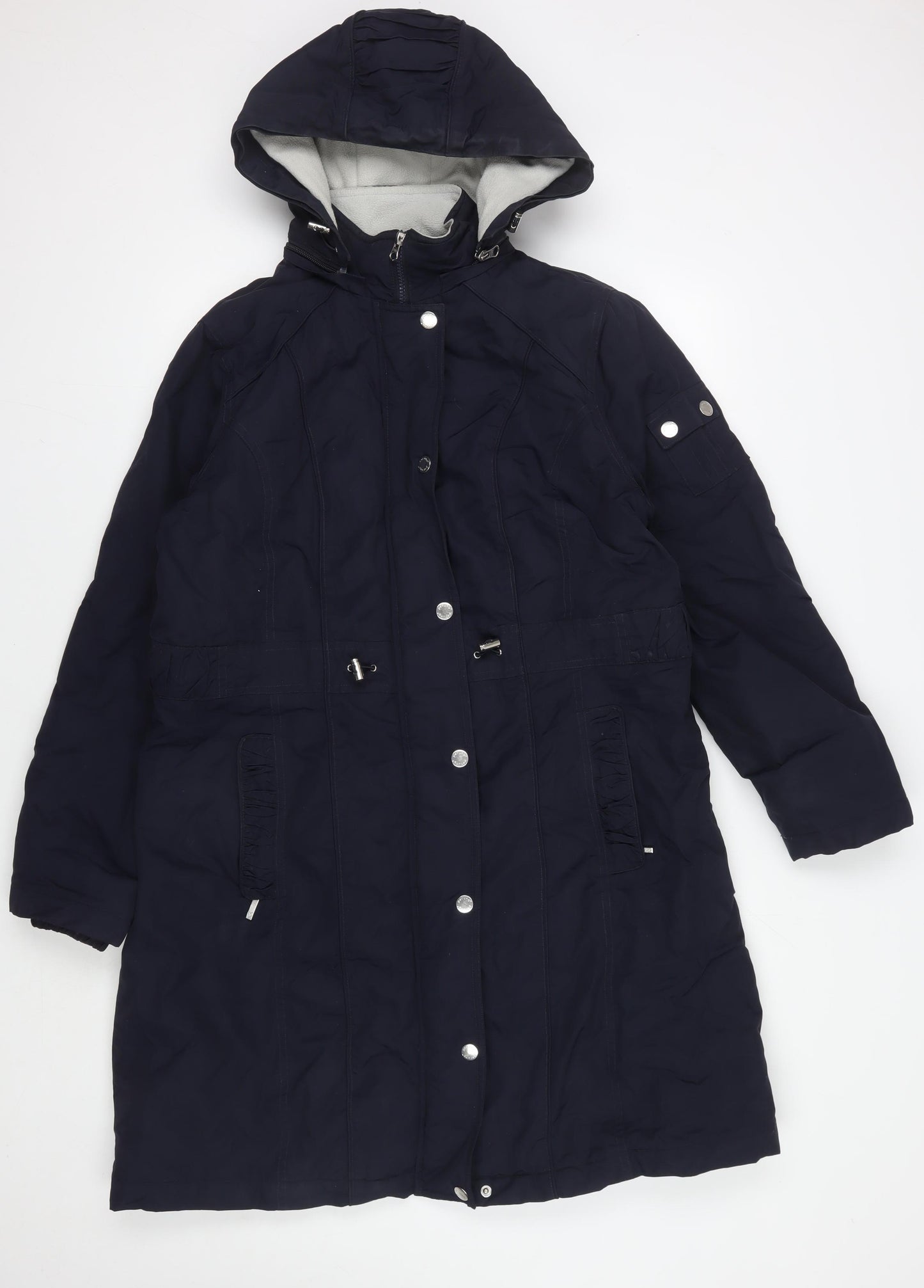 Marks and Spencer Women's Blue Hooded Parka Coat L