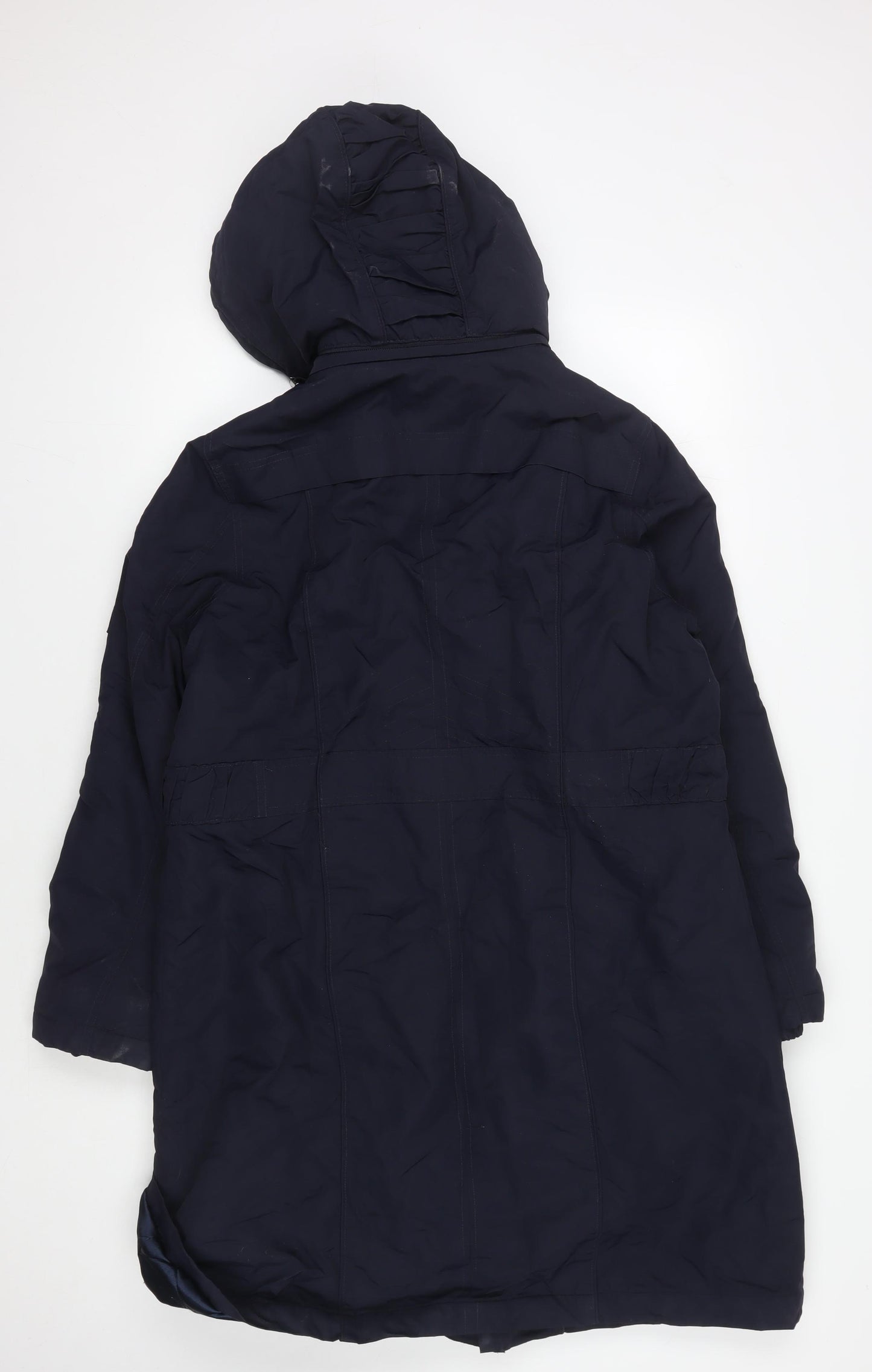 Marks and Spencer Women's Blue Hooded Parka Coat L