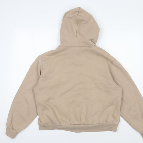 Hollister Women's Beige Full Zip Hoodie Medium