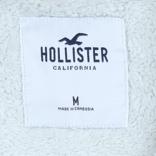 Hollister Women's Beige Full Zip Hoodie Medium