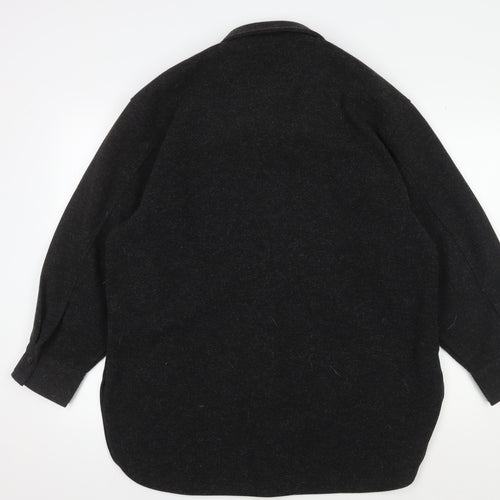 H&M Unisex Black Wool Blend Mid-Length Jacket, M