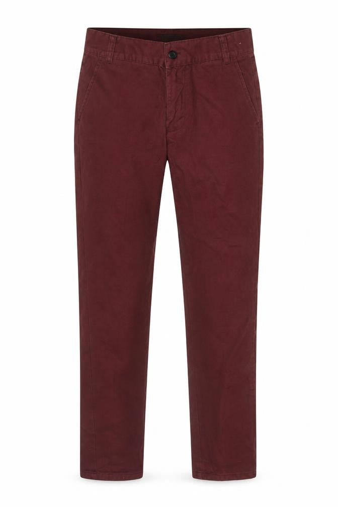 Front view of Bellfield Men's Red Chino Trousers Medium Regular