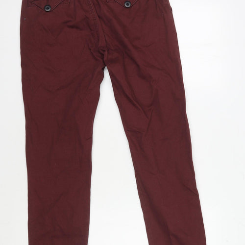 Bellfield Men's Red Chino Trousers Medium Regular