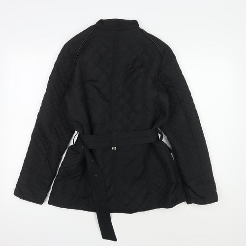 Wallis Women's Black Quilted Jacket Size 10 Petite