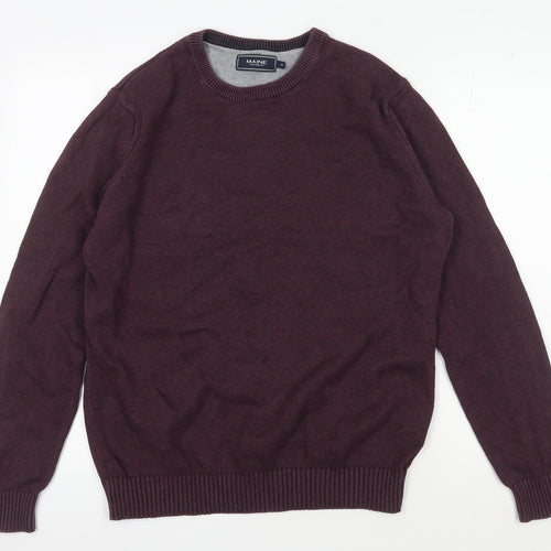 Maine Men's Purple Cotton Pullover Jumper M