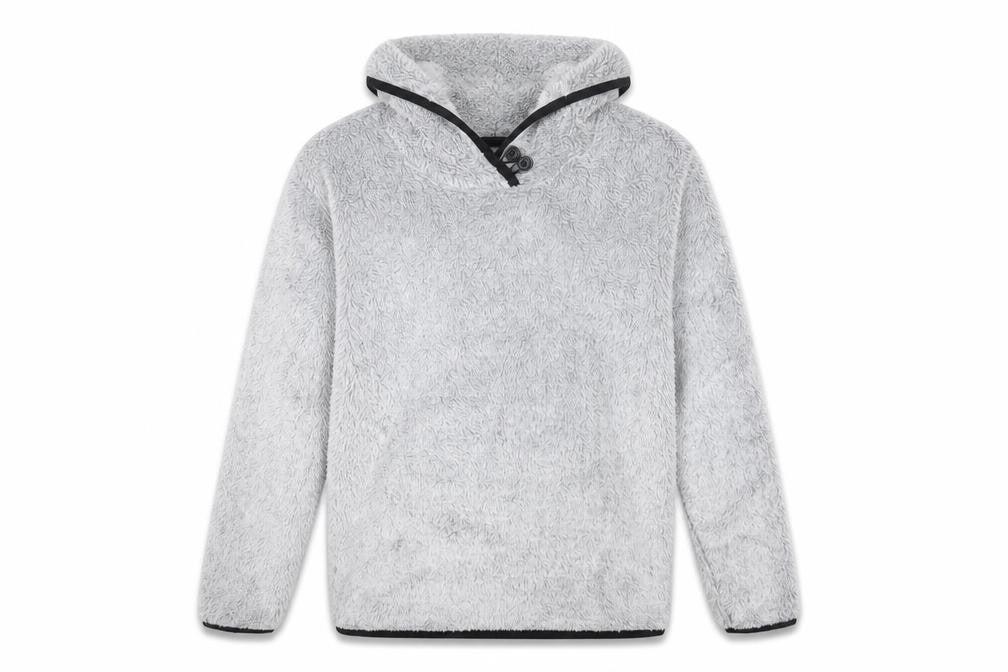 Front view of Crane Women's Grey Fleece Pullover Hoodie, size 8