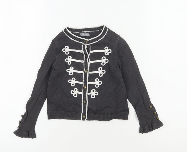 Next Girls Black Cardigan, Age 4 Years, Button Accents