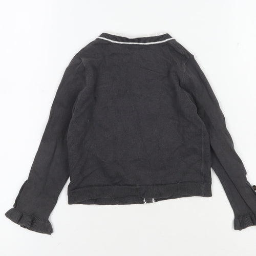 Next Girls Black Cardigan, Age 4 Years, Button Accents