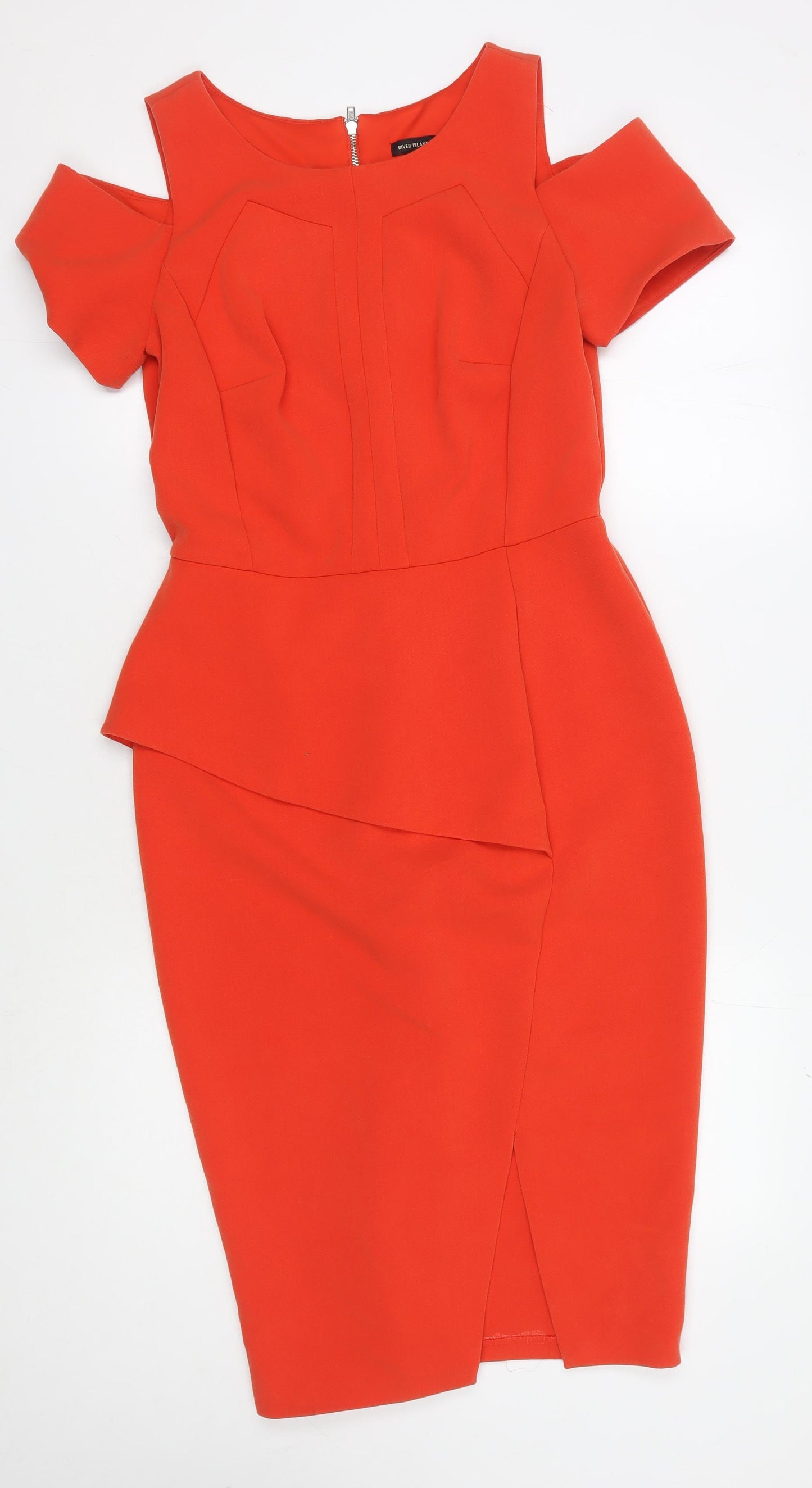 River Island Women's Orange Sheath Dress Size 12
