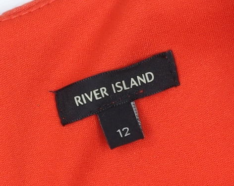 River Island Women's Orange Sheath Dress Size 12