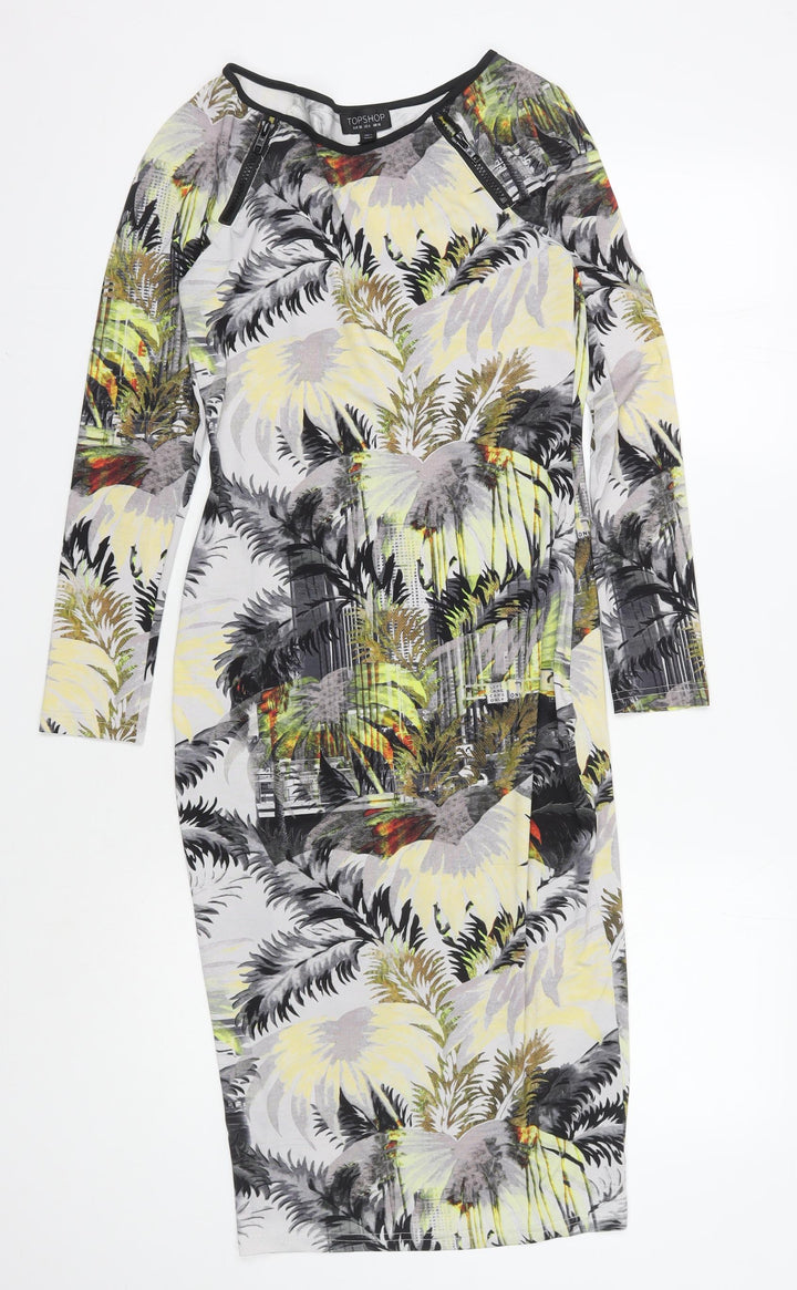 Topshop Women's Multicoloured Bodycon Dress, Size 10