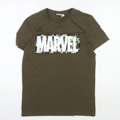 Marvel Men's Green M T-Shirt, Short Sleeve, Comic Print