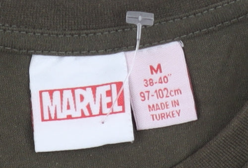 Marvel Men's Green M T-Shirt, Short Sleeve, Comic Print