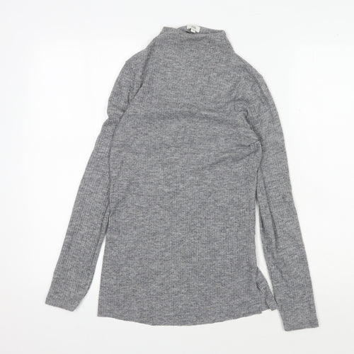 River Island Women's Grey Roll Neck Knit Top Size 8