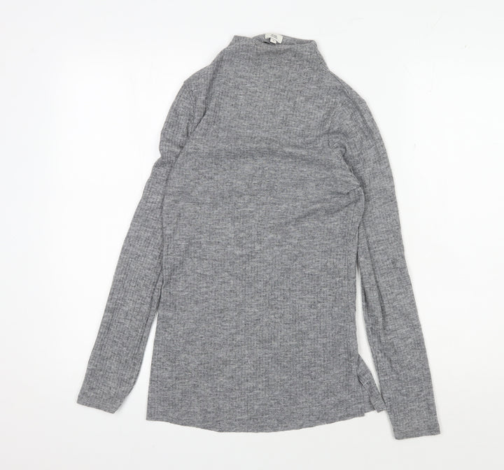 River Island Women's Grey Roll Neck Knit Top Size 8