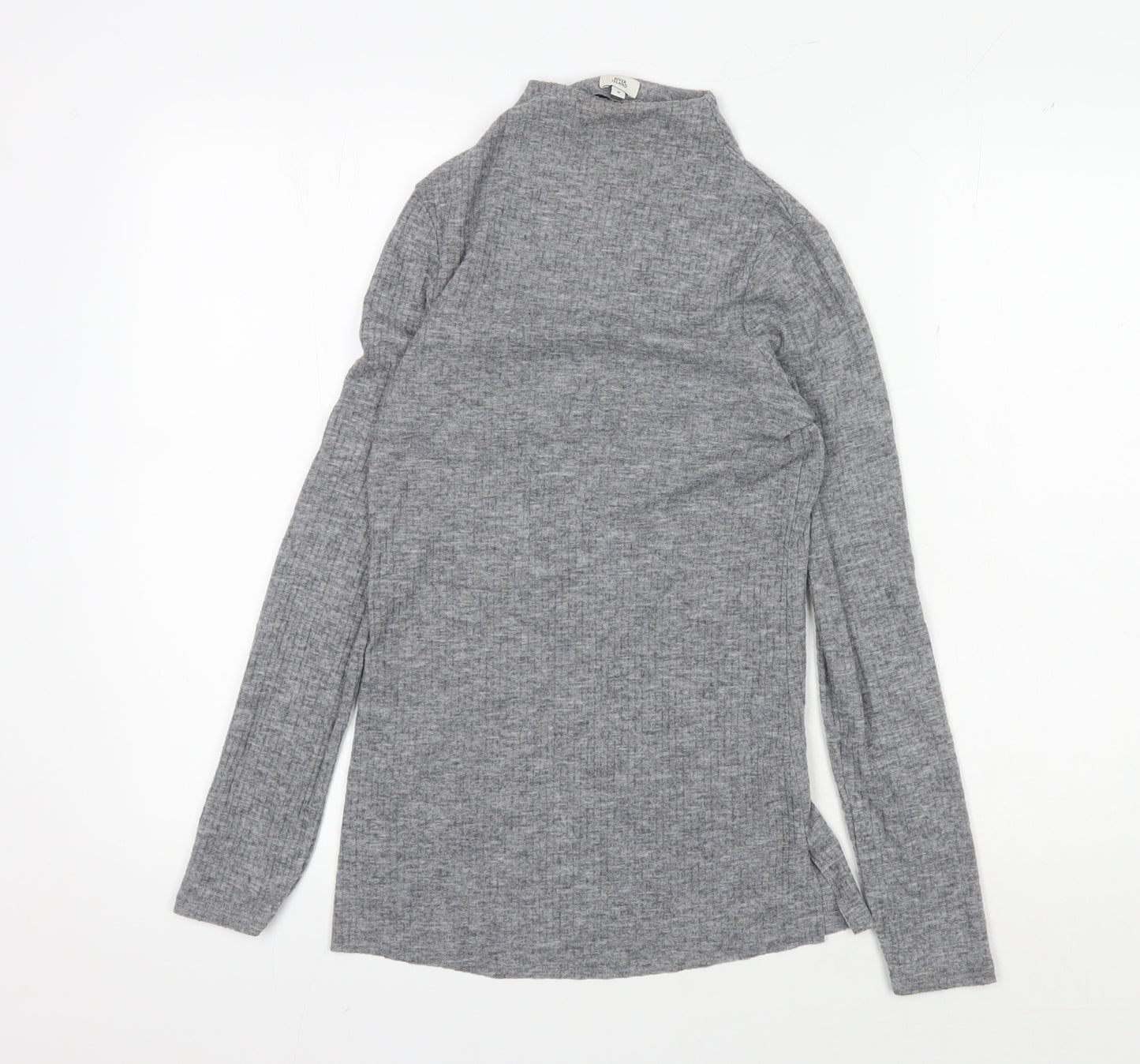 River Island Women's Grey Roll Neck Knit Top Size 8