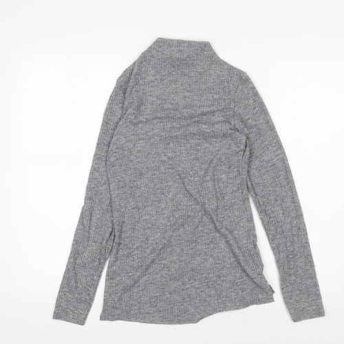 River Island Women's Grey Roll Neck Knit Top Size 8