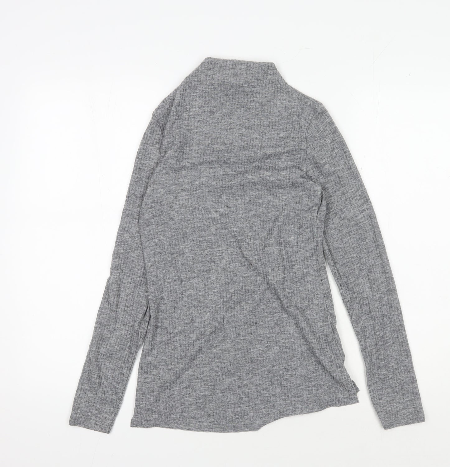 River Island Women's Grey Roll Neck Knit Top Size 8