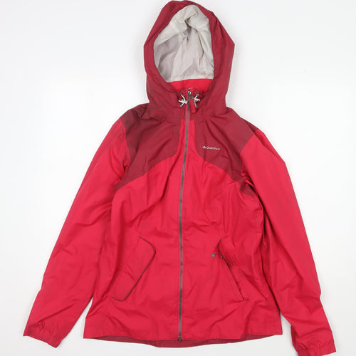 Decathlon Unisex Red Rain Coat M - Hooded, Lightweight