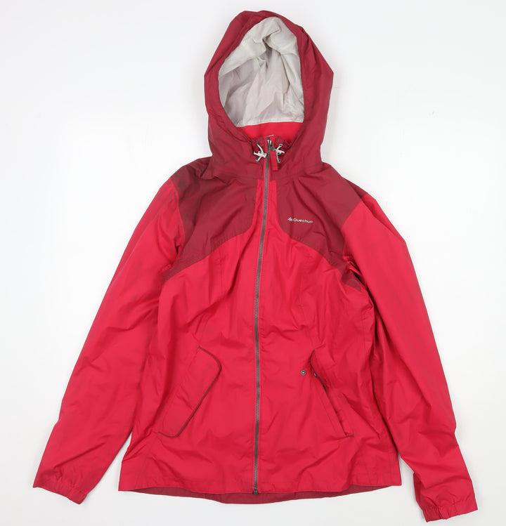 Decathlon Unisex Red Rain Coat M - Hooded, Lightweight