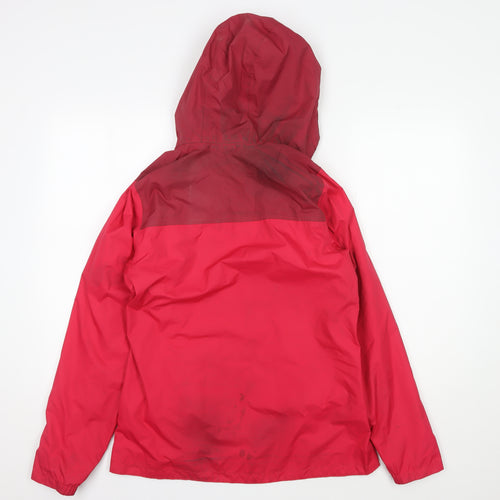 Decathlon Unisex Red Rain Coat M - Hooded, Lightweight