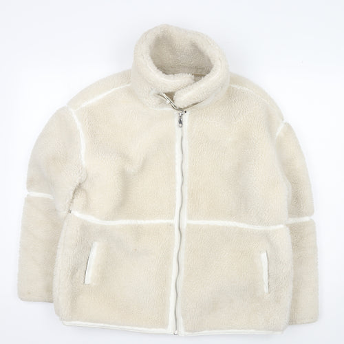 QED LDN Women's Ivory Fleece Jacket Size 10