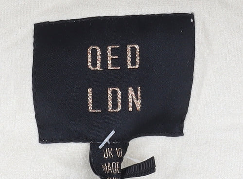 QED LDN Women's Ivory Fleece Jacket Size 10