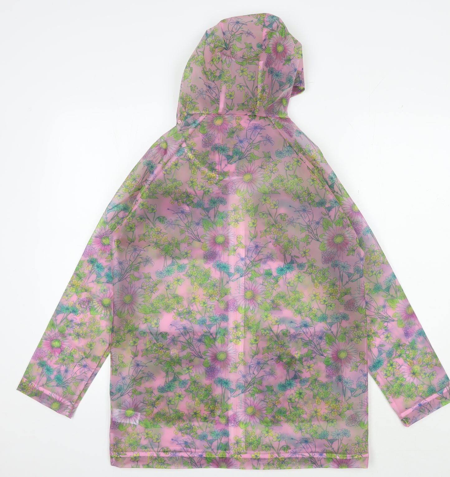 River Island Girls Pink Floral Rain Coat 11-12 Yrs, Hooded, Lightweight