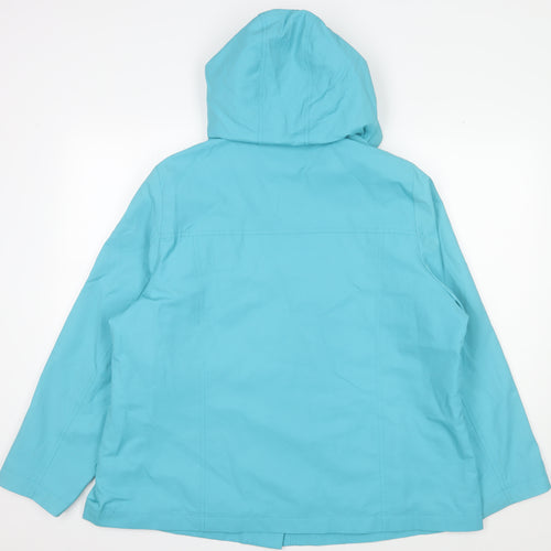 Marks and Spencer Women's Blue Hooded Rain Jacket Size 20