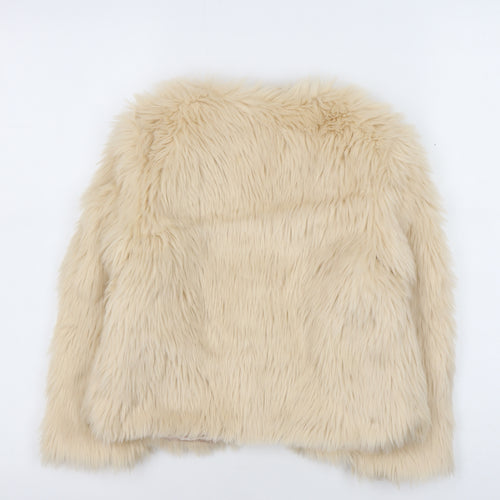 Superior 1884 Girls Beige Faux Fur Jacket Size 7-8 Years