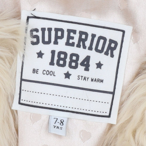 Superior 1884 Girls Beige Faux Fur Jacket Size 7-8 Years