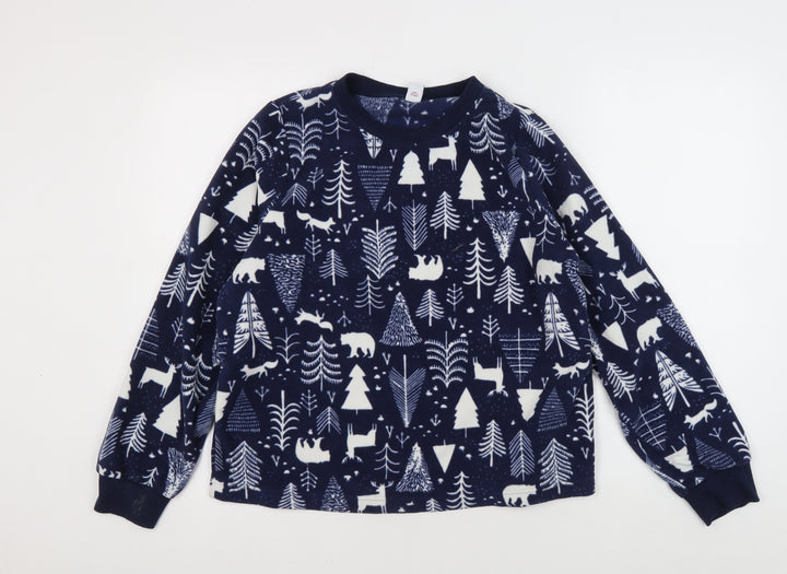 Old Navy Women's Blue Fleece Pyjama Top, Size M