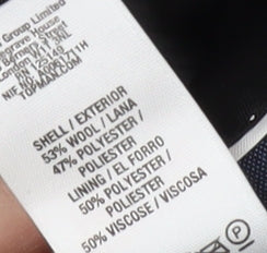 Topman Men's Blue Single-Breasted Blazer Size 40