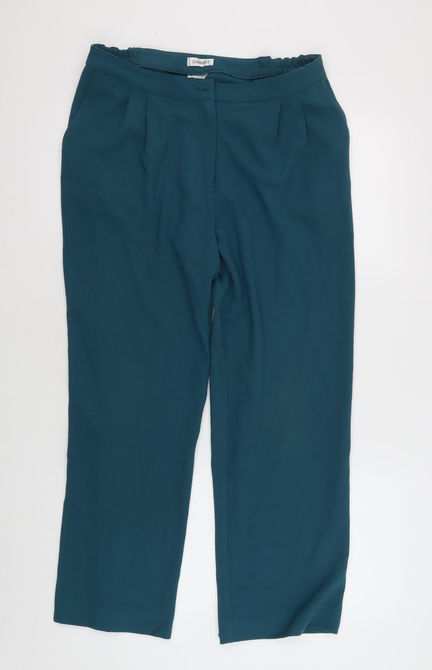 Damart Women's Green Trousers Size 14 - Elastic Waist