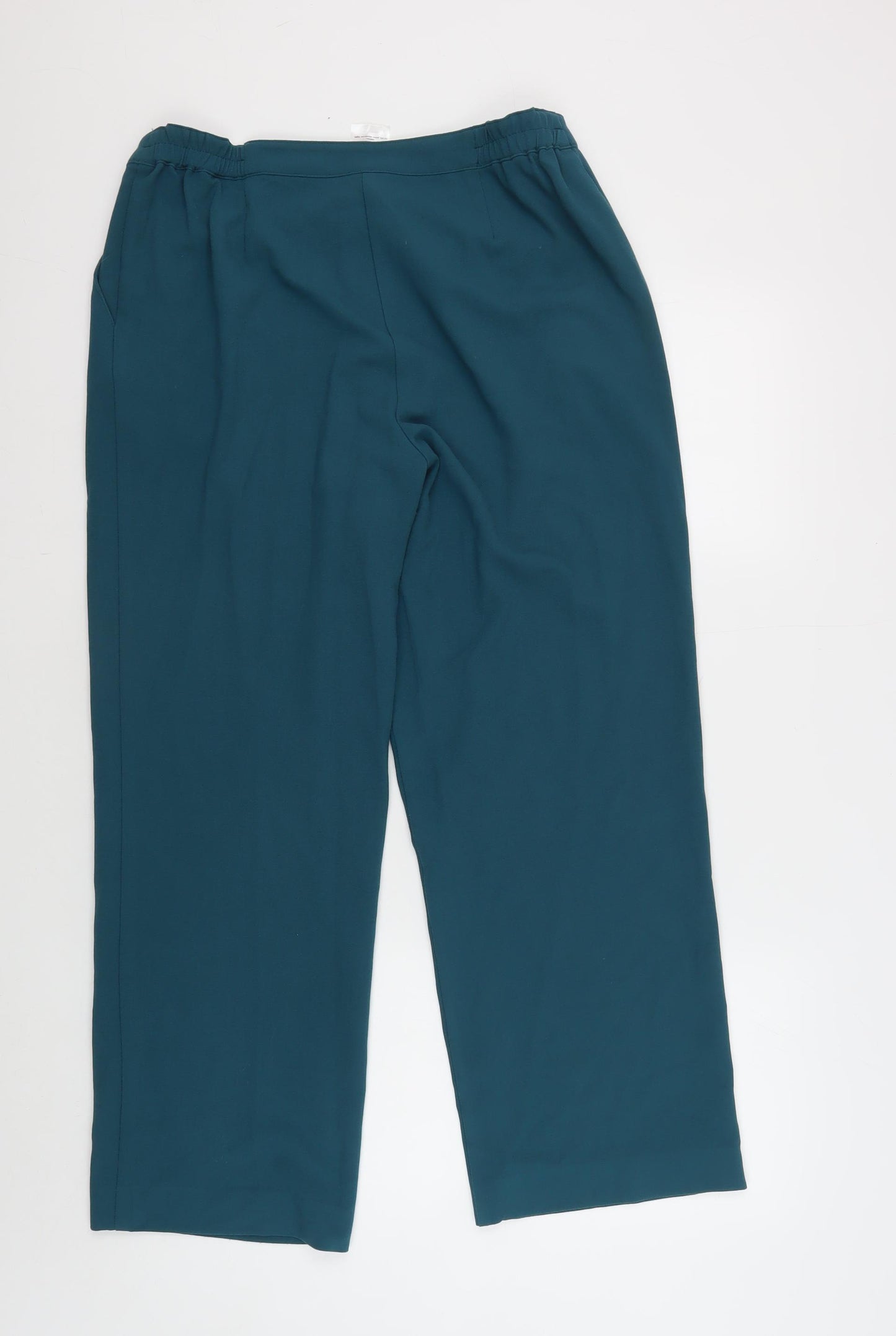 Damart Women's Green Trousers Size 14 - Elastic Waist