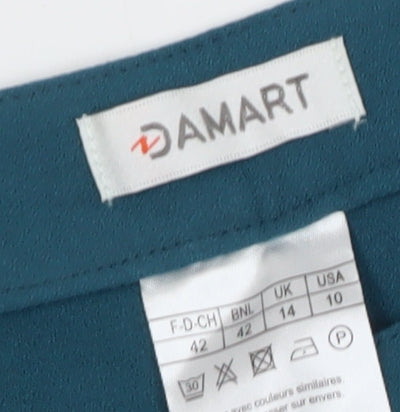 Damart Women's Green Trousers Size 14 - Elastic Waist