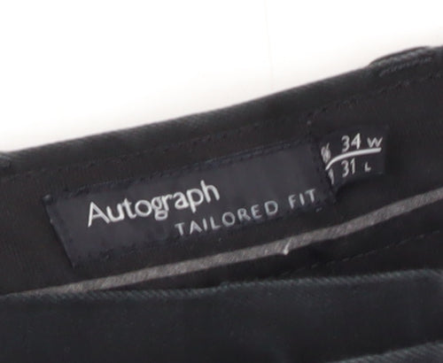 Marks and Spencer Men's Black Slim Trousers