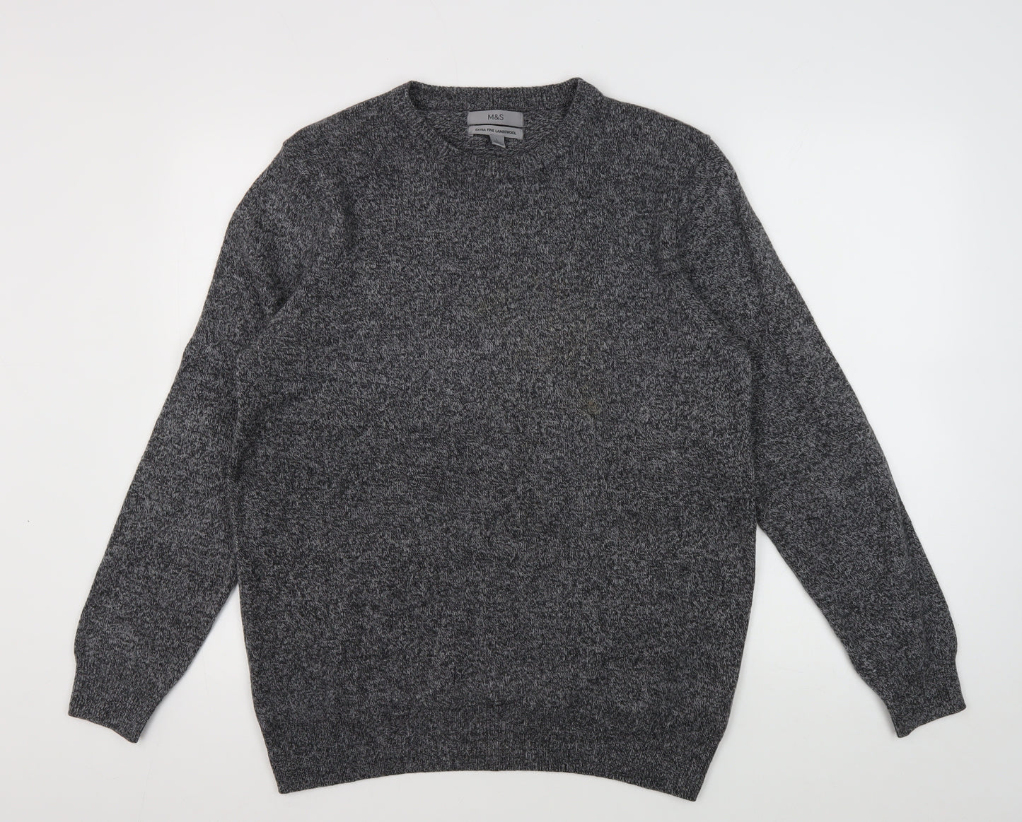 Marks and Spencer Men's Grey Wool Pullover Jumper L