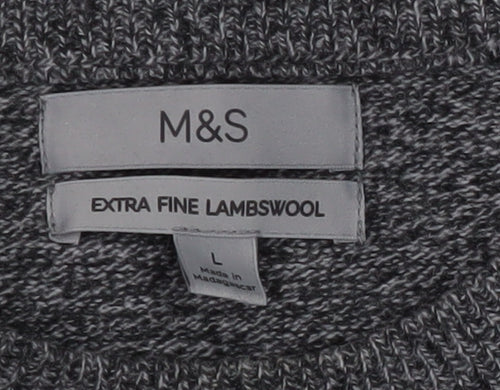 Marks and Spencer Men's Grey Wool Pullover Jumper L