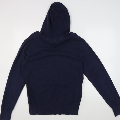 Tommy Hilfiger Men's Blue Hoodie, Size M, Cotton Pullover